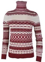 Details About New Tory Burch Womens Julie 298 Burgundy Red Striped Turtleneck Sweater