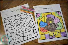 Celebrate thanksgiving with these adorable hand drawn illustrations! Free Thanksgiving Color By Number Addition