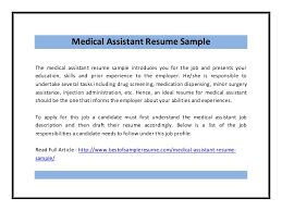 Answer a few questions & your resume will make itself! Medical Assistant Resume Sample Pdf