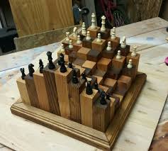 Custom 3d Chess Set Diy Chess Set Wood Shop Projects Wood Creations