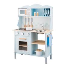 Hora de cocinar perros calientes. Cocina De Juguete De Madera Estilo Vintage En Azul De New Classic Toys Chicbebits