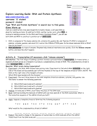 Explore learning dna gizmo answer key building dna explore learning gizmo answer key september is a great time to work on basic lab skills, but this can be hard to do during remote instruction. Protein Synthesis