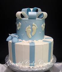 Elegant Blue And White Baby Shower Cake Baby Shower Cakes For Boys Baby Shower Cakes Baby Shower Cakes Girl