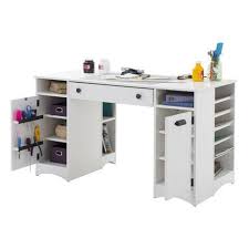 South Shore Artwork Craft Table With Storage Pure White White Craft Tables With Storage Desk Storage Storage Spaces