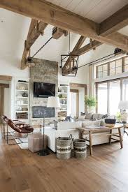 A Classic Cozy Mountain Lake House Decoholic Modern Rustic Living Room Farm House Living Room House Interior