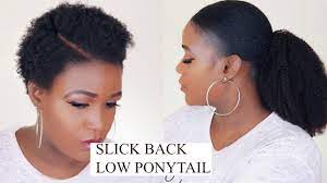 How To Slick Back Ponytail On Natural Hair Youtube Slicked Back Ponytail Natural Hair Styles Hair Ponytail Styles