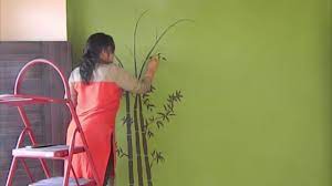 Bamboo garden original acrylic painting from chinese painting bamboo by puffley115 on deviantart. Bamboo Wall Design Babita Keshan Youtube