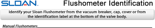Sloan Flushometer Identification Chart