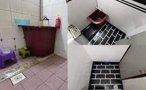 Ini adalah cat kalis air istimewa untuk bilik mandi yang tidak berbau. Tak Payah Buang Duit Tukar Jubin Lama Yang Kotor Berkulat Cat Je Lantai