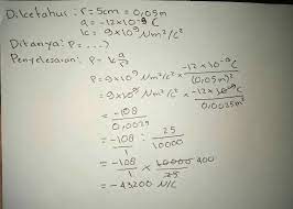 Medan listrik adalah efek yang ditimbulkan oleh adanya medan listrik memiliki satuan n/c (dibaca newton/coulomb). Hitunglah Kuat Medan Listrik Di Titik P Yang Berjarak 5cm Dan Muatan 12x10 Pangkat Min 9 Brainly Co Id