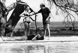 La Piscine Romy Schneider Alain Delon And Director Jacques Deray 1969 Romy Schneider Alain Delon Romy