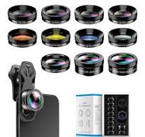 kit d'objectifs Photo pour Smartphone 11 en 1 objectifs iphone, Objectif  Grand Angle, Objectif Macro, Objectif Fisheye, Objectif kaléidoscope, CPL,  ...