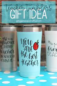 I love how they turned out and they didn't take very long to make at all! Ginger Snap Crafts Teacher Tumblers With Cricut Tutorial Giveaway