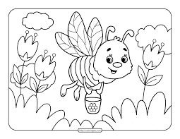 Free printable honey bee coloring pages and download free honey bee coloring pages along with coloring pages for other activities and coloring sheets. Printable Bee Coloring Pages