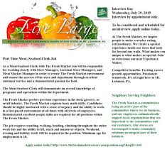 Part Time Meat Seafood Clerk Jobs Mt Lebanon Pa Grocery Clerk Jobs Grocery Market