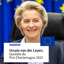 Félicitations à la présidente de la Commission européenne, Ursula von der  Leyen, lauréate du prestigieux #PrixCharlemagne! Elle a été récompensée  aujourd'hui à Aix-la-Chapelle pour son engagement en faveur de l'unité  européenne et
