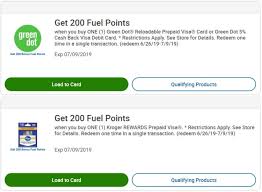 When compared to other prepaid the green dot prepaid visa® or mastercard® is best for those who rarely use cash. Expired Kroger Earn 200 Fuel Points On Green Dot Prepaid Visa Gift Cards Save Up To 7 Per Card Gc Galore