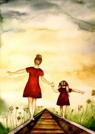 Gift For Mom Wall Art Decor Love Artwork Gift For Daughter Mother And Blonde Daughter Our Walk Art Print Art Print Gifts Sunset Art Art Prints