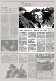 Leonard bernstein, american conductor, composer, and pianist noted for his accomplishments in both classical and popular music, for his flamboyant conducting style, and for his pedagogic flair. The Last Days Of Leonard Bernstein The New York Times