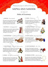 Indian Hindu Wedding Marriage Order Of Ceremony Program Programme Itinerary Card Sheet A4 Illustratio Hindu Wedding Cards Hindu Wedding Indian Wedding Ceremony