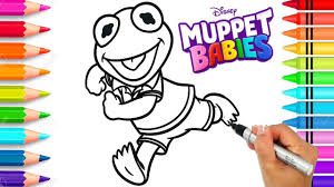 Kermit the frog from the muppets show coloring pages : Kermit The Frog Disney Jr Muppet Babies Coloring Page Disney Jr Muppet Babies Coloring Book Youtube