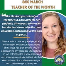 Congratulations to Brenham High School's Teacher, Paraprofessional, and  Student of the Month! Teacher of the Month: Faith Gaskamp Paraprofessional  of the Month: Paulette Landers Student of the Month: Daisy Mercado-Hernandez