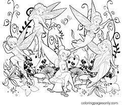 Download and print free disney fairies coloring pages. Tinkerbell With Disney Fairy Coloring Pages Tinkerbell Coloring Pages Coloring Pages For Kids And Adults