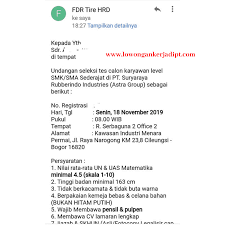 Surat rapid tes (wajib bagi seluruh peserta). Lowongan Kerja Pt Suryaraya Rubberindo Industries Terbaru Lowongankerjadipt Com