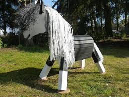 Holzpferd Holzpony Voltigierpferd Pferd Pony Outdoor Decor Home Decor Decor