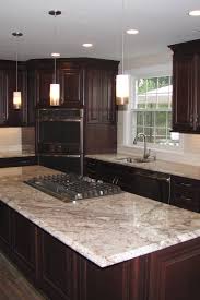 white granite countertops dark cabinets
