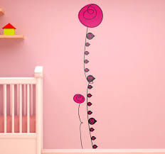 floral height chart decal