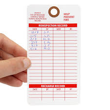 Common sense dictates that you keep fire extinguishers wherever there's a potential for an accidental fire, such as in kitchens and garages. Fire Extinguisher Recharge Cardstock Tag Sku T343 C 100