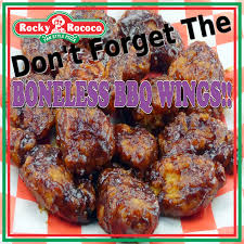 Rocky Rococo Has Some Of The Most Delicious And Tastiest Boneless Bbq Wings Around Order Some With Your Next Online Purchase By Cli Bbq Wings Tasty Delicious