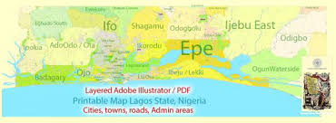 In the early twentieth century it became the capital city of nigeria until 1991 when the government moved to abuja. Lagos State Printable Map Admin Roads Cities Nigeria Adobe Illustrator