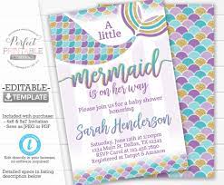 Mermaid Baby Shower Invitation Mermaid Invite Mermaid Baby Etsy Mermaid Invitations Mermaid Birthday Party Invitations Mermaid Baby Shower Invitations