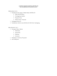 Dalam acara pembubaran panitia, pengurus mengucapkan terima kasih atas bantuan yang telah diberikan panitia dalam menyelenggarakan kegiatan yang. Contoh Agenda Rapat Dan Susunan Acara Rapat Panitia Natal Bagikan Contoh