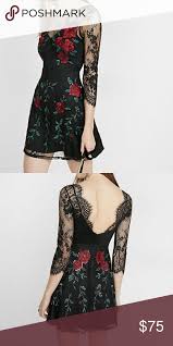 Hp Rose Floral Lace Dress Express Dresses Floral Lace Dress Lace Dress