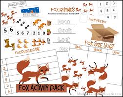 Free Fox Activity Pack Printables Forest Animals Preschool Math Activities Preschool Fox Classroom