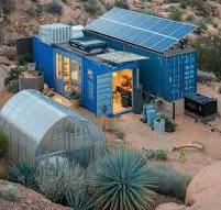 Solar Powered Shipping Container Cabin with Greenhouse Design