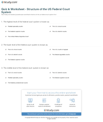 Quiz Worksheet Structure Of The Us Federal Court System