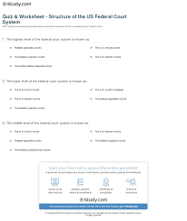 quiz worksheet structure of the us federal court system