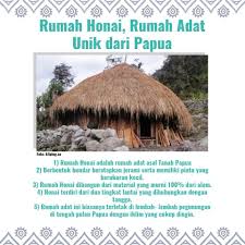 Rumah adat yang sangat sederhana ini terbuat dari kayu sebagai dindingnya dan ilalang sebagai atapnya. Facebook