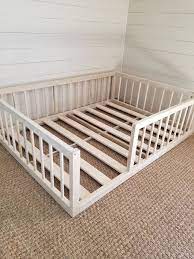 Montessori Floor Bed With Rails Diy Toddler Bed Toddler Floor Bed Kid Beds