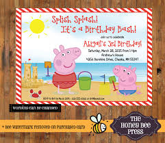 3rd Birthday Invitation Text Message Peppa Pig Birthday Invitation Peppa Pig Pool Party Splish Etsy Peppa Pig Birthday Invitations Peppa Pig Birthday Pig Birthday