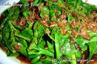 Sedikit belacan bakar jika nak. Resepi Sayur Kailan Goreng