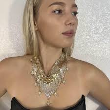 Metal Mesh Charm Necklace