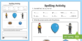 Sound 'ew' makes the alphabet sound 'u' or 'oo'. Ew Ue U E Or U Spelling Activity Teacher Made