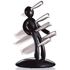 Stabbed Man Knife Set Knife Holder Red Kitchen Accessories Unique Knives
