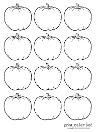 The three primary colors are red, blue, and yellow. 12 Tiny Blank Pumpkins Print Color Fun