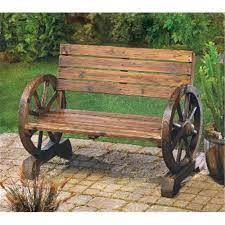 Made of solid fir wood with a dark brown finish, slatted backrest & seat, and base rails for stabilization, making this bench a lasting. Zingz Thingz 57070012 Wheels Wood Garden Bench Walmart Com Walmart Com